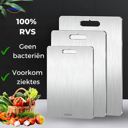 SafeCut™ RVS Snijplank - Voorkom Microplastics en Bacteriën in je Voedsel!
