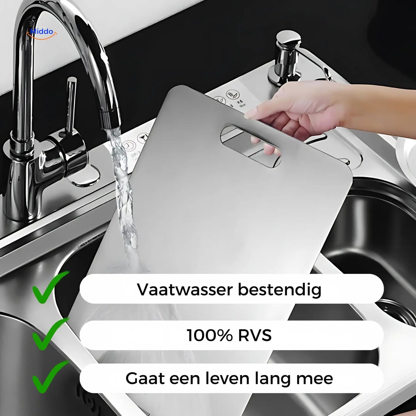 SafeCut™ RVS Snijplank - Voorkom Microplastics en Bacteriën in je Voedsel!