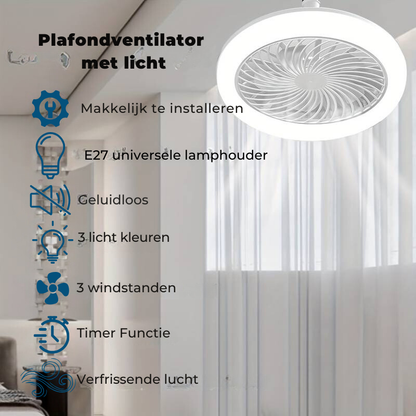 VentiPro Plafondventilator met Licht - Afstandsbediening, Dimbaar, 3 Snelheden