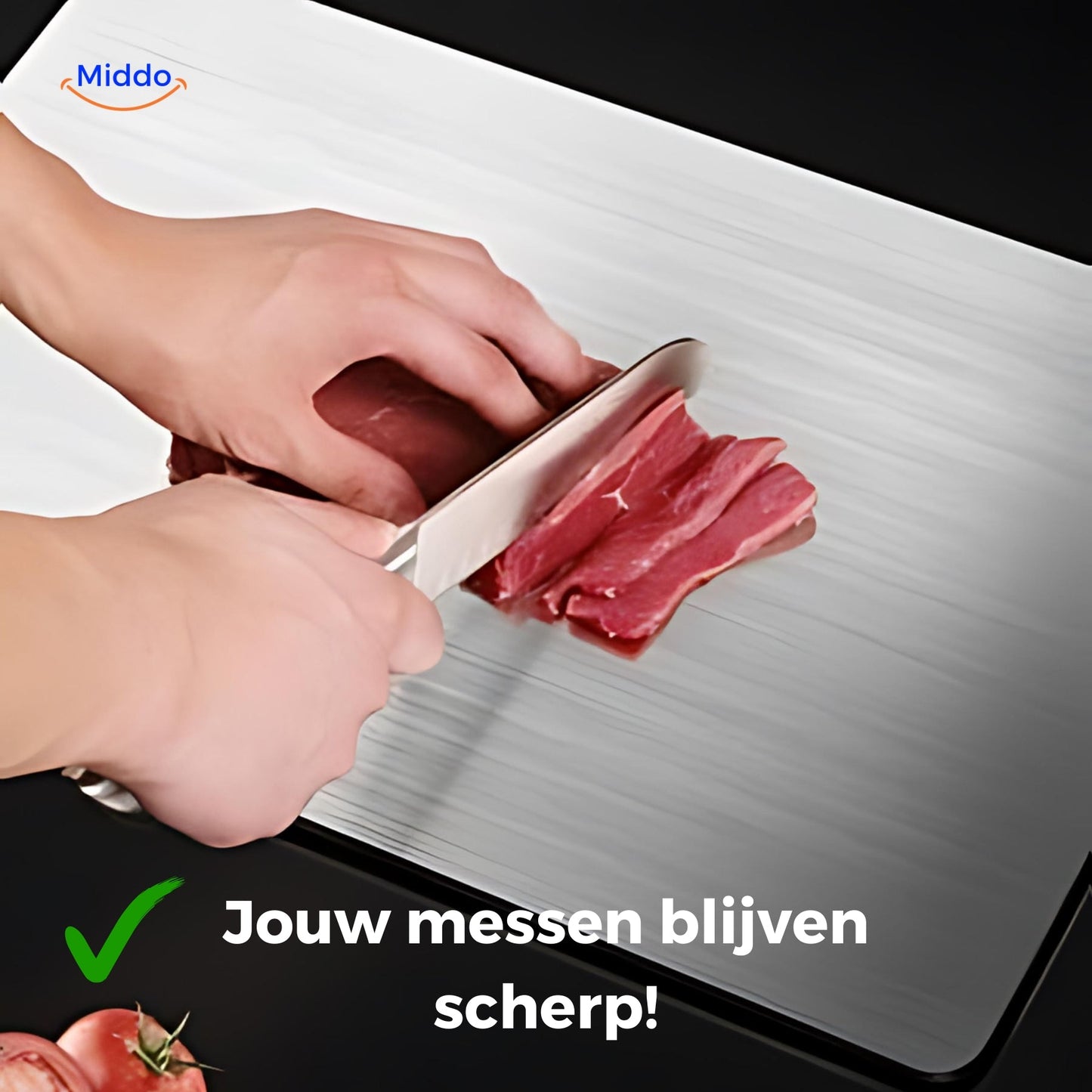 SafeCut™ RVS Snijplank - Voorkom Microplastics en Bacteriën in je Voedsel!